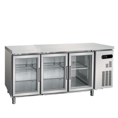 Glass Door Under Counter Chiller 3 Pintu